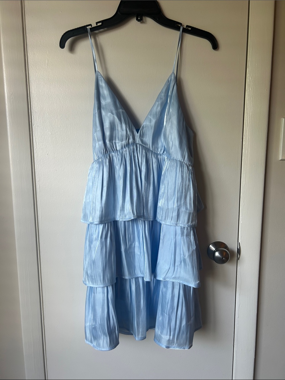 TCEC Light Blue Tiered Spaghetti Strap Dress